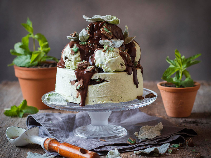 Chocolate Peppermint Crisp Ice Cream Cake