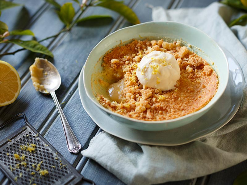 Coconut and Lemon Curd Crumble